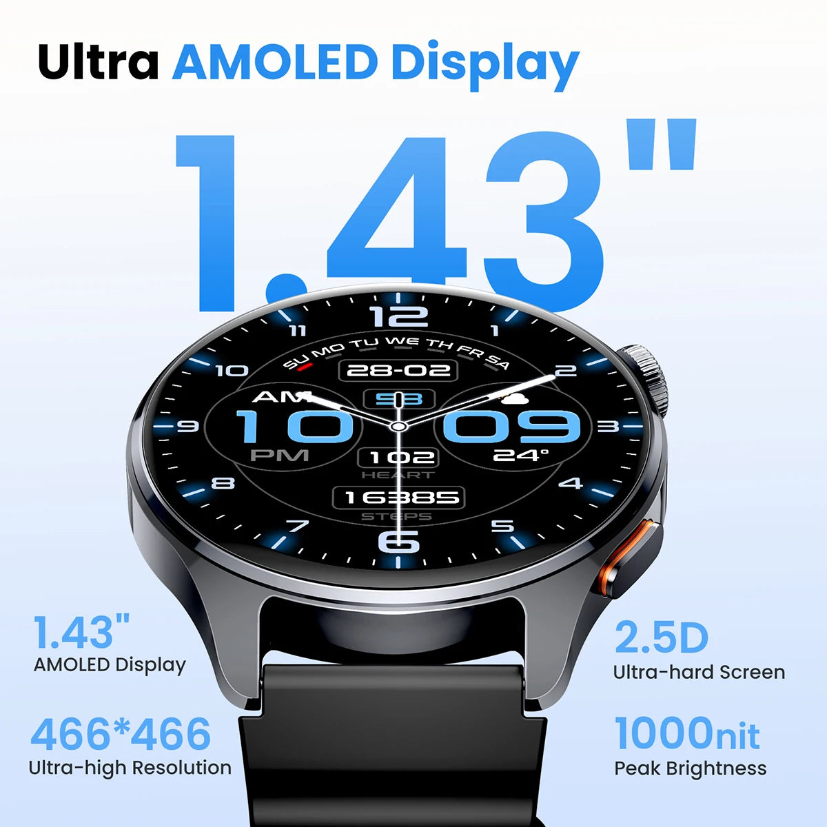 HAYLOU Watch 4S ceas GPS cu afișaj AMOLED de 1,43 inch