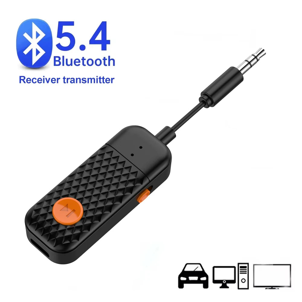 Bluetooth 5.4 Receiver Transmitter 3.5mm Aux 2-in-1 Wireless Audio Adapter for TV Headset Car Radio Flight Mp3 Player Speaker