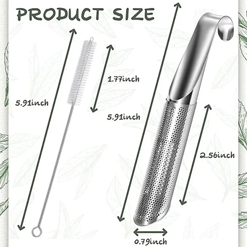 Stainless-Steel Tube Tea Infuser and Brush Options
