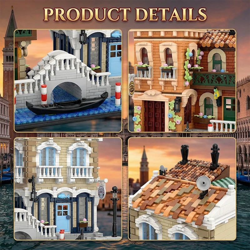 Venice Waterfront LED Brick Model Kit, 4610 Pieces
