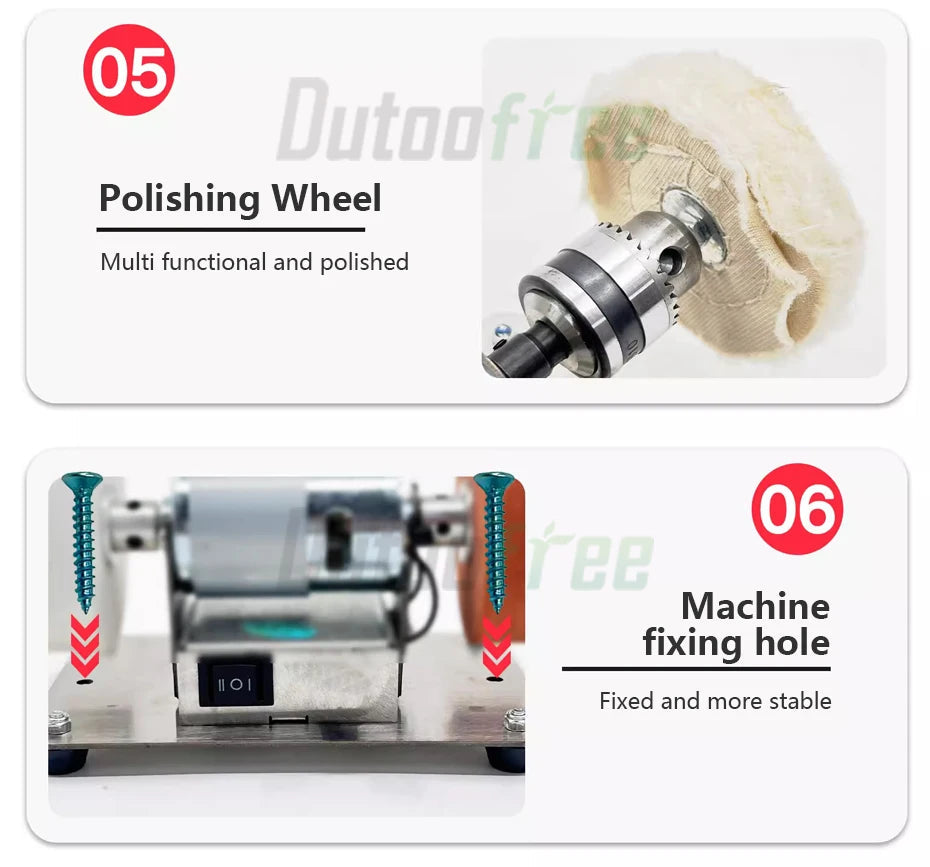 100W Double Grinder Machine Artifact Table Grinder Motor Micro Coarse and Fine Polishing Electric Grinding Wheel Grindig Stone 