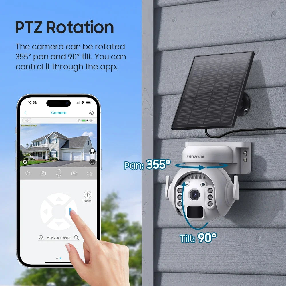 Solar Battery PTZ Camera - Wi-Fi or 4G Options