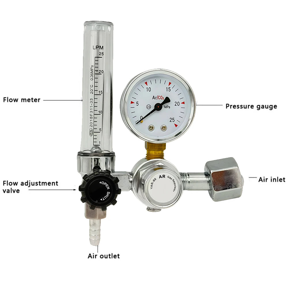 Argon- eller CO2-gasregulator - Tillval