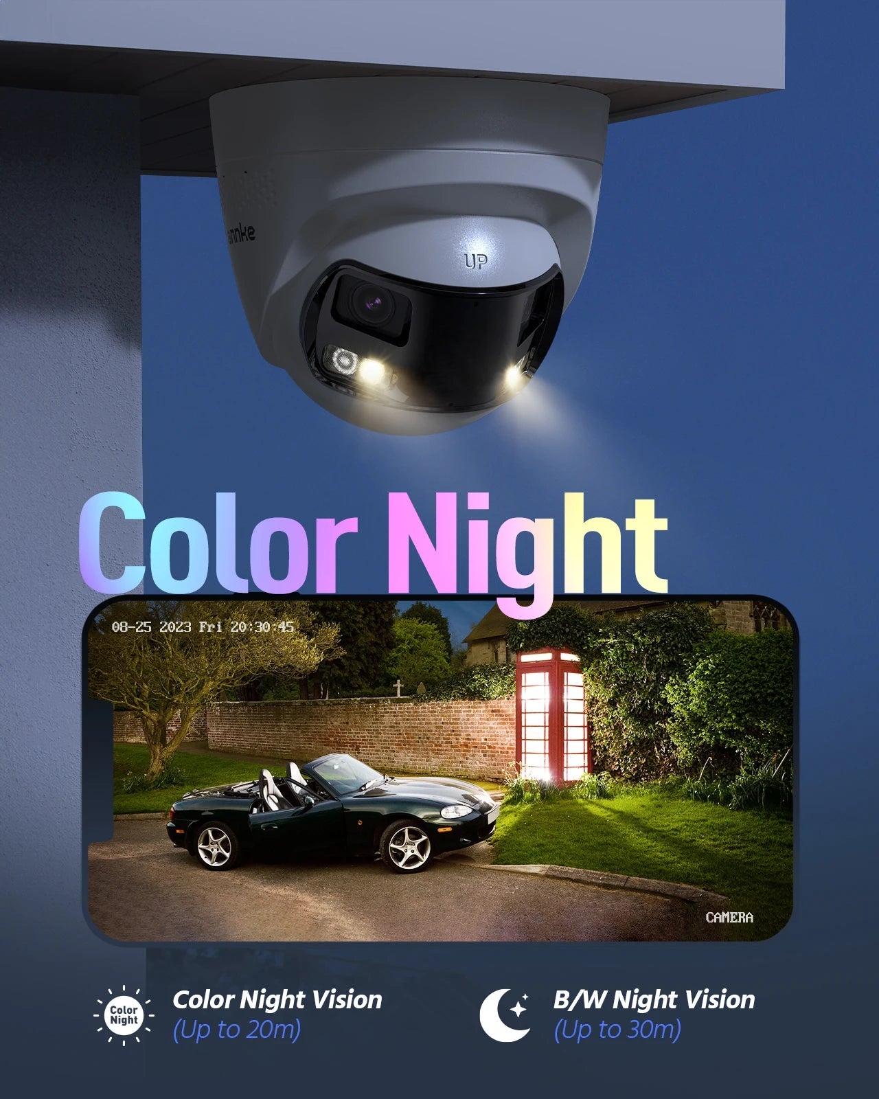 ANNKE Smart Home 180° 8MP DUO POE Dual Lens Wide View Outdoor Video POE Camera,4K AI Human Detect,8MP Security CCTV Camera 