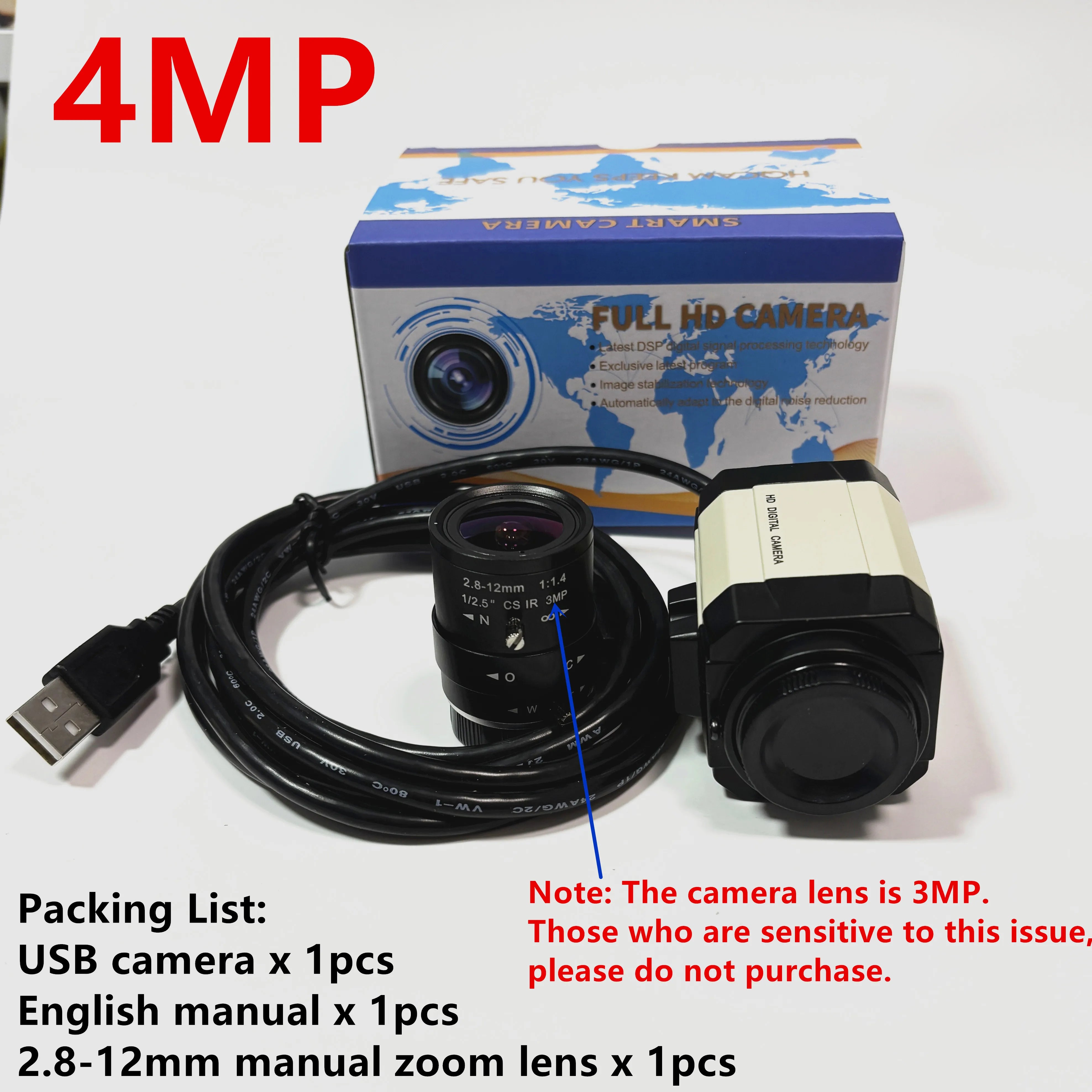 4K IMX415 USB Webcam with 2.8-12mm Varifocal Lens