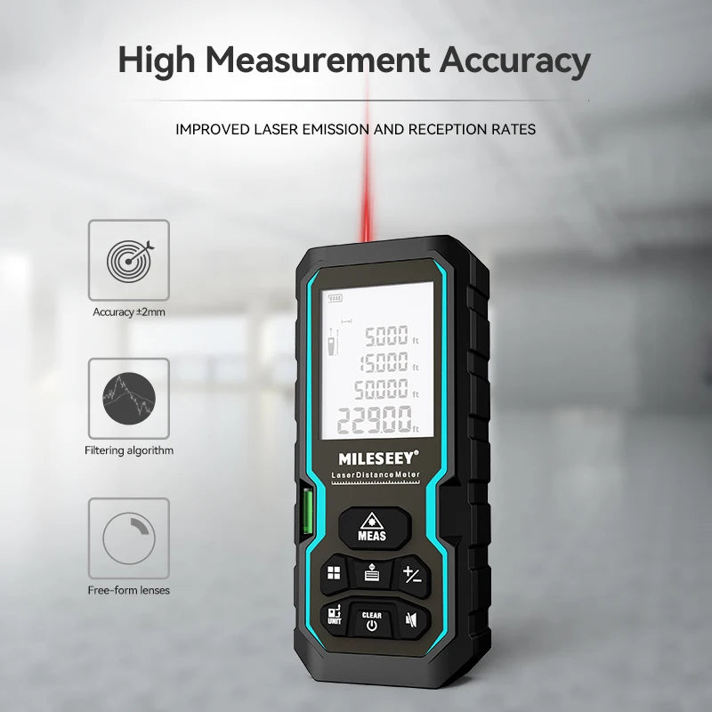 MILESEEY S6 Laser Tape Measure 40M 60M 80M 100M Laser Rangefinder IP54 Electronic Ruler Useful Measurement Tool 