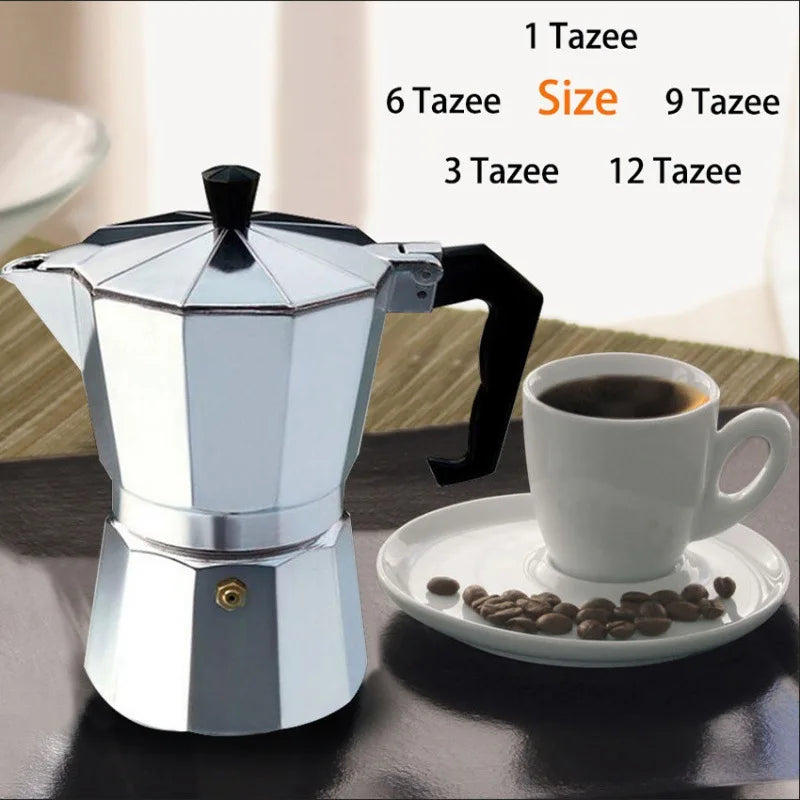 Octagonal Aluminium Moka Pot for Stovetop Coffee