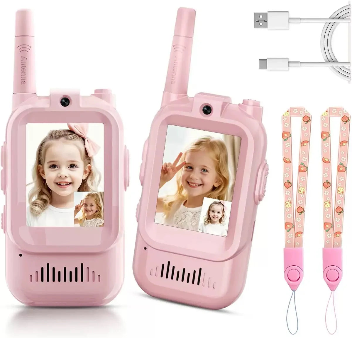 Walkie-talkie video reîncărcabile pentru copii, pereche