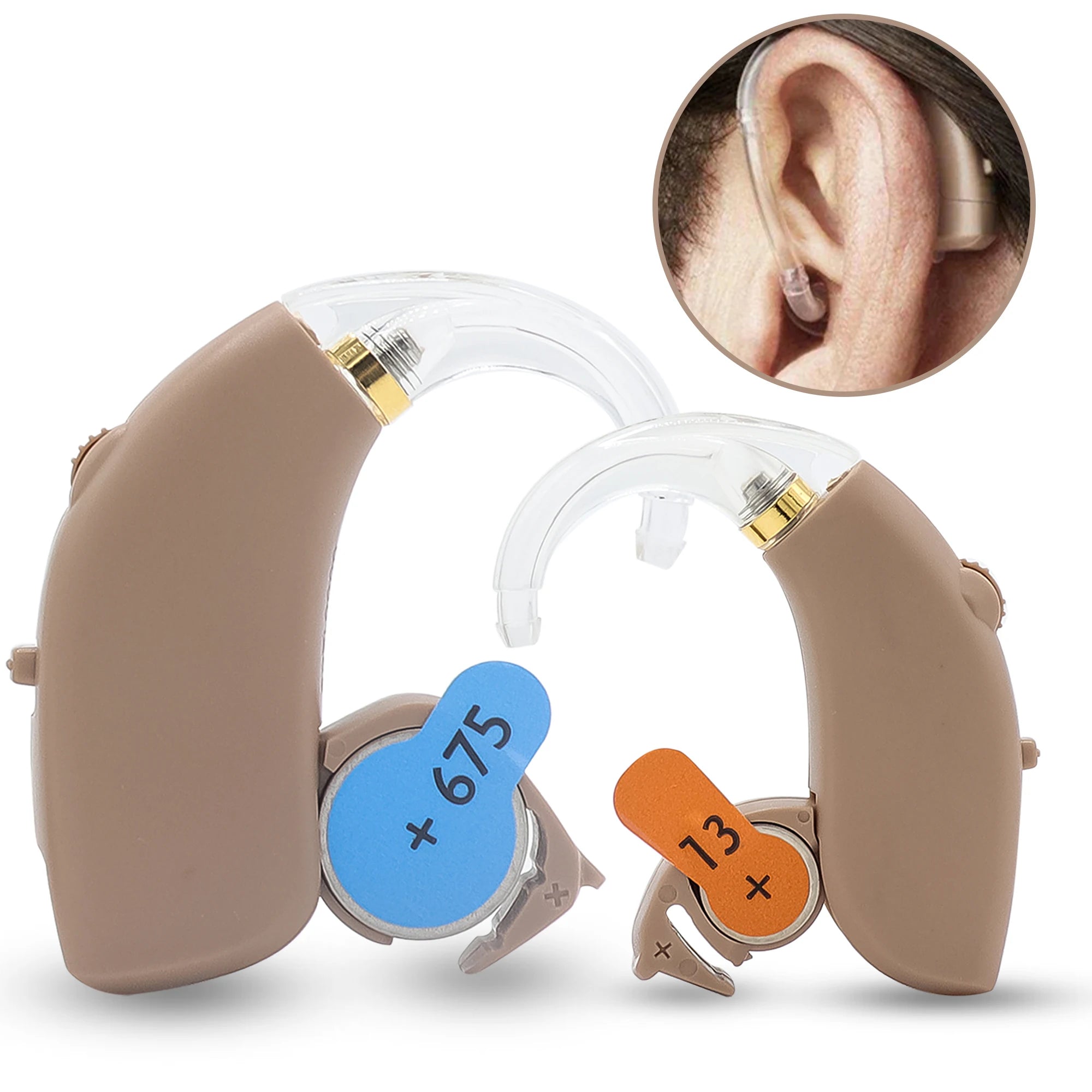 2024 Best Digital Hearing Aid BTE Adjustable Tone Sound Amplifier Portable Deaf Elderly digital Hearing Aids 