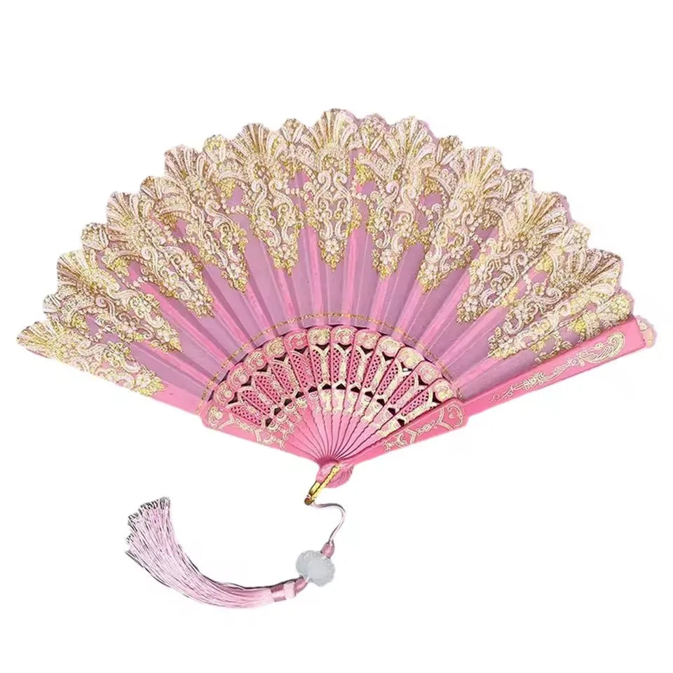 Chinese-Style Folding Hand Fan for Hanfu and Dance