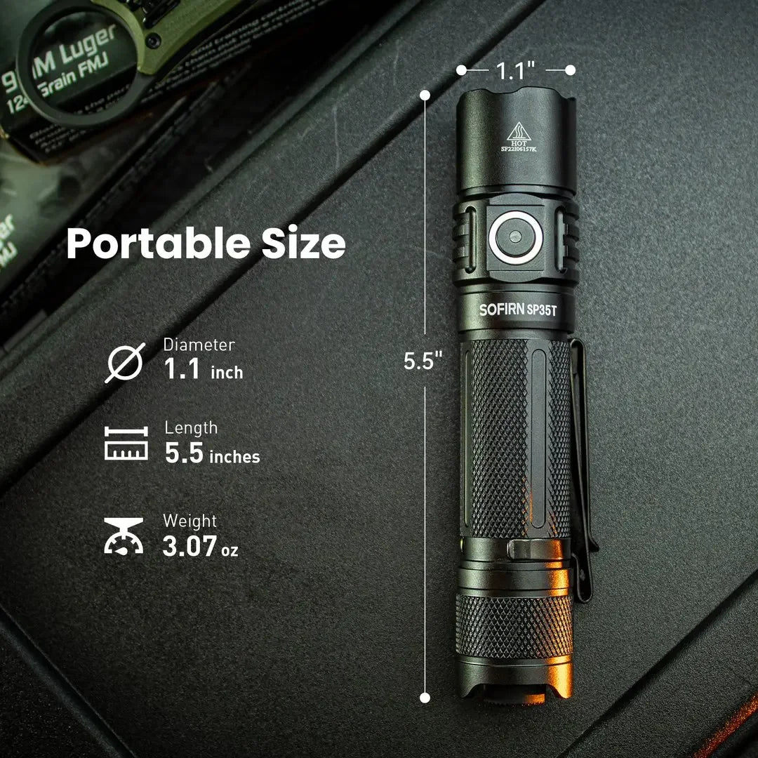3800lm Tactical LED Flashlight USB-C Rechargeable