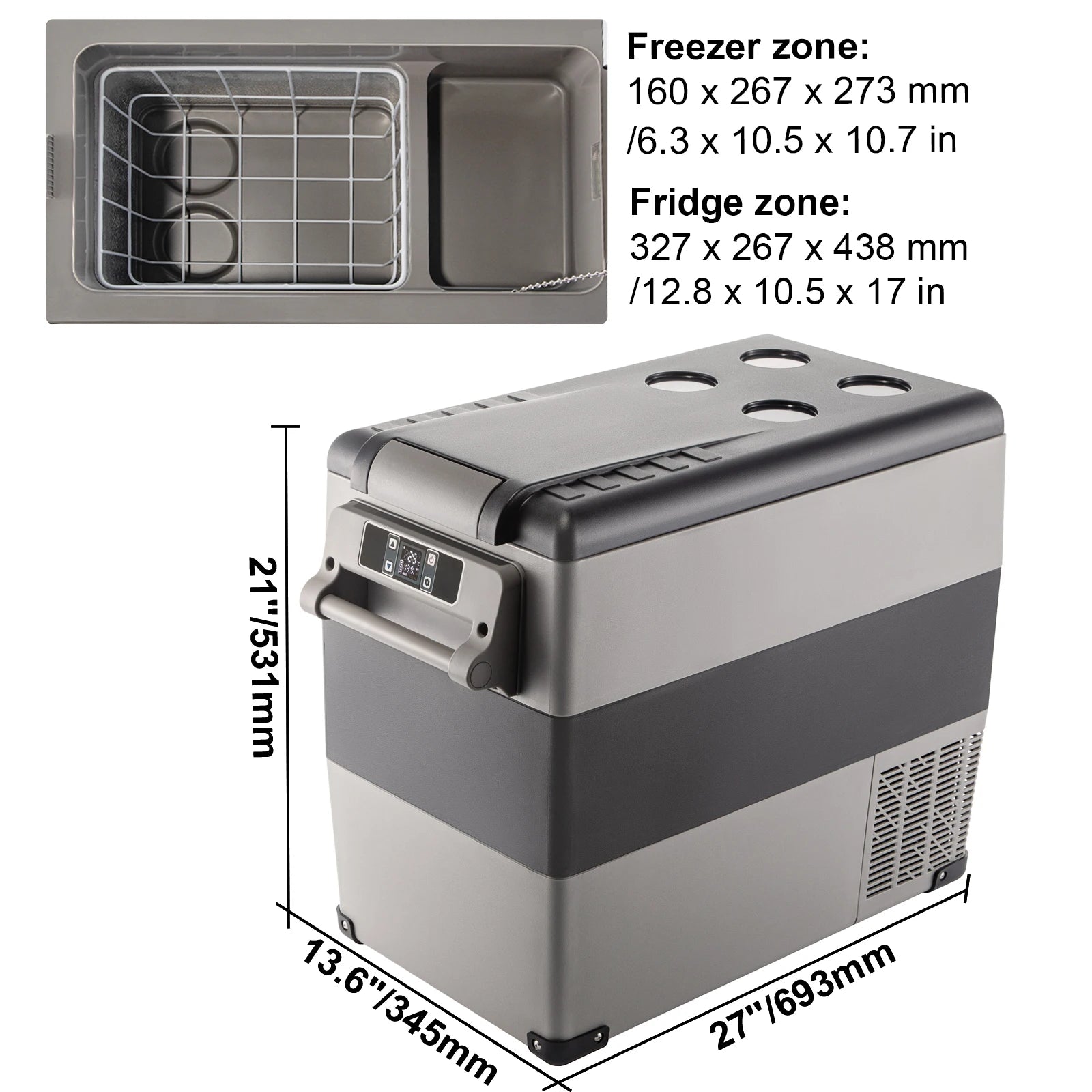 Portable Car Fridge Freezer 15L–55L Electric Cooler 12V/24V & AC