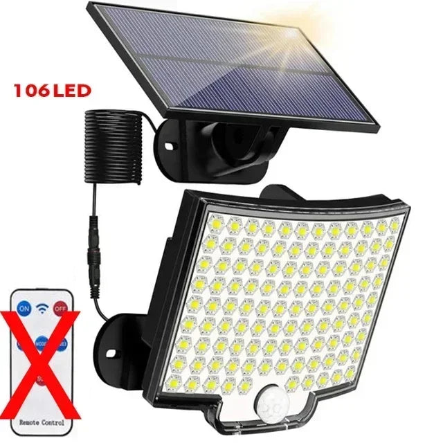 Luz solar de pared con sensor de movimiento, 106 o 280 LED
