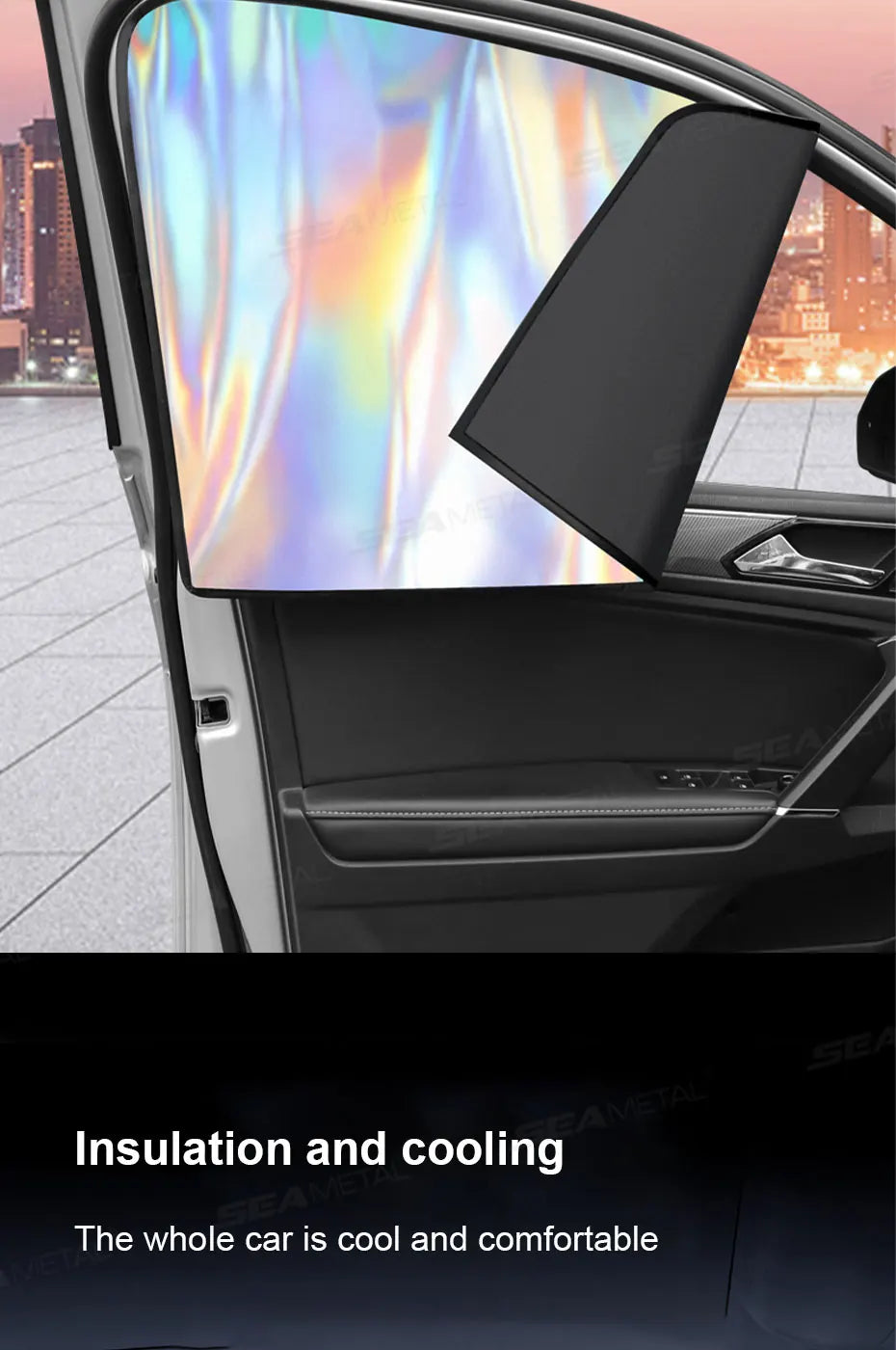 SEAMETAL Car Windshield Sun Shade Front Window Sunshade Windshield Sun Protection Cover UVR-Blocker Cooling Heat Shield Curtains