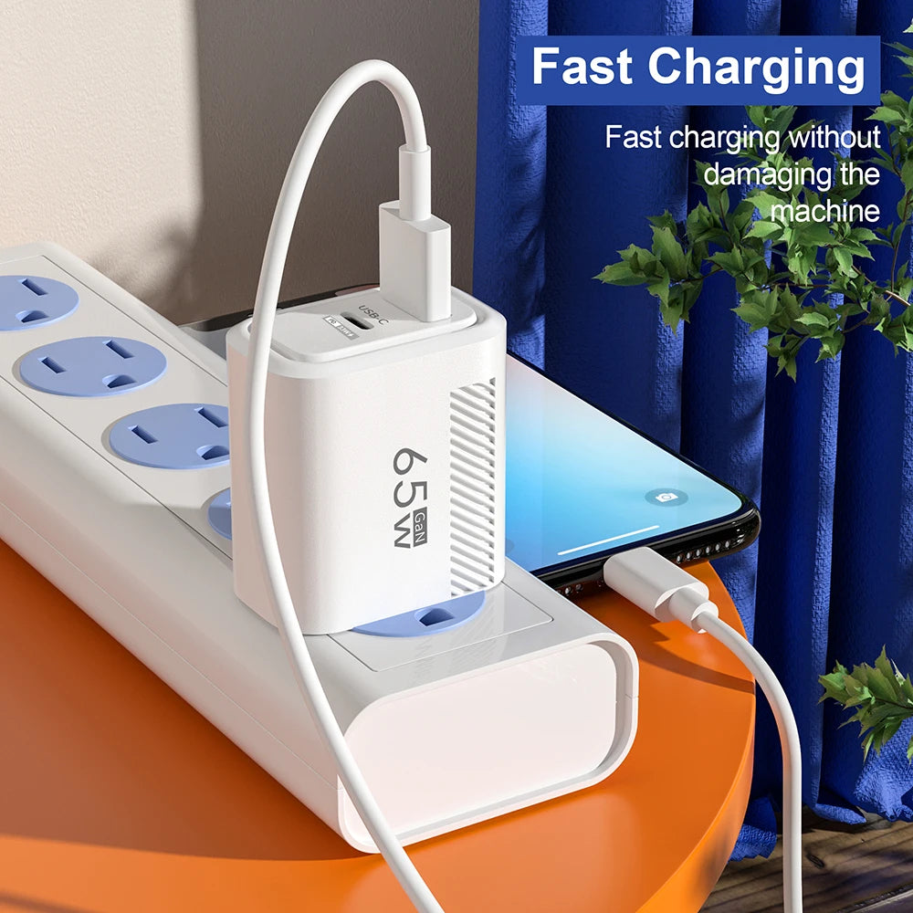 Dual-Port GaN Wall Charger - Plug and Kit Options