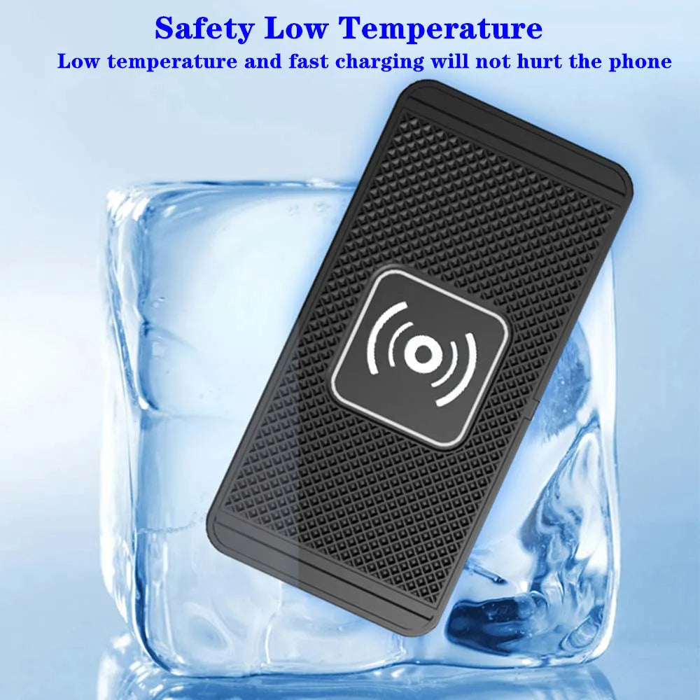 Car Wireless Charger for Iphone 16 15 15 Pro Max 14 13 12 X Samsung S24 S23 Wireless Car Charger Silicone Pad Stand Fast Charger 