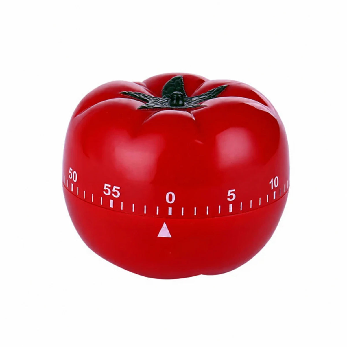 Tomato-shaped mechanical timer, dial and pointer