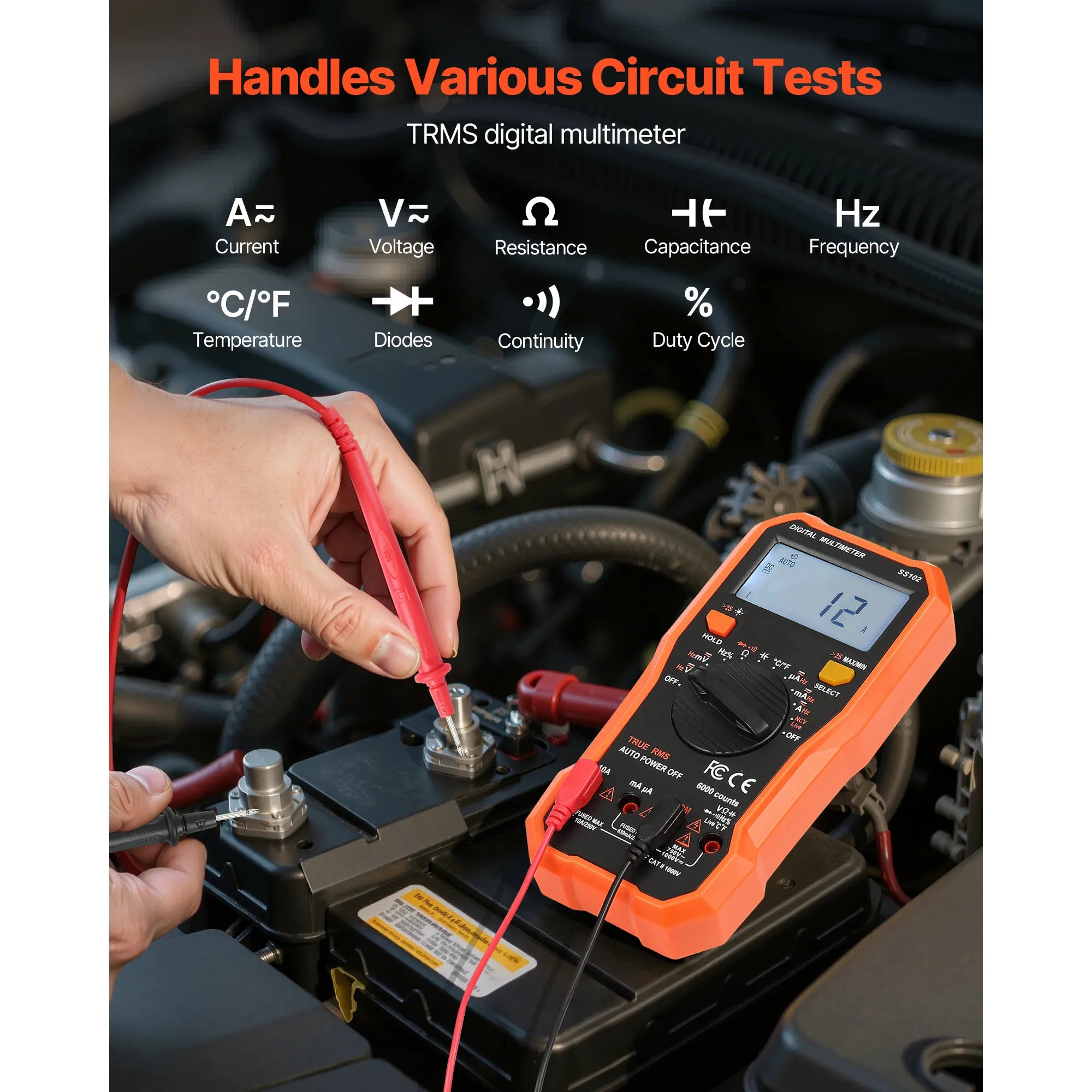Digital Multimeter 6000 Count TRMS Auto-Ranging Voltage Tester