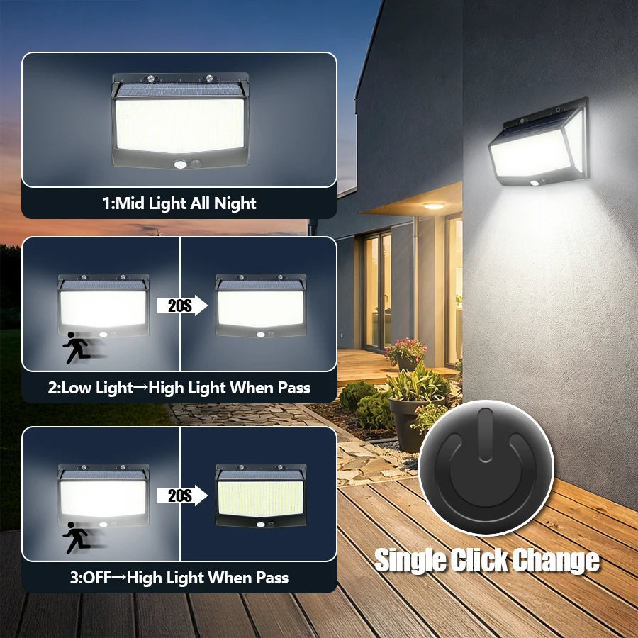 Solar PIR Wall Light with LED and Pack Options