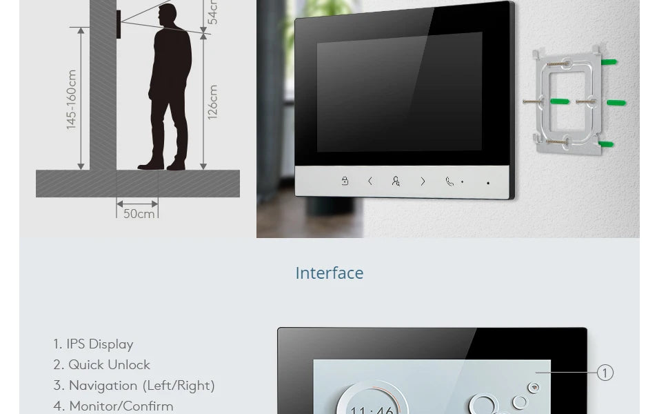 Monitor interior inteligente Tuya WIFI de 7"/10" LCD, para sistema de 4 hilos HD 1080P, manos libres, teléfono de puerta intercom, timbre de casa