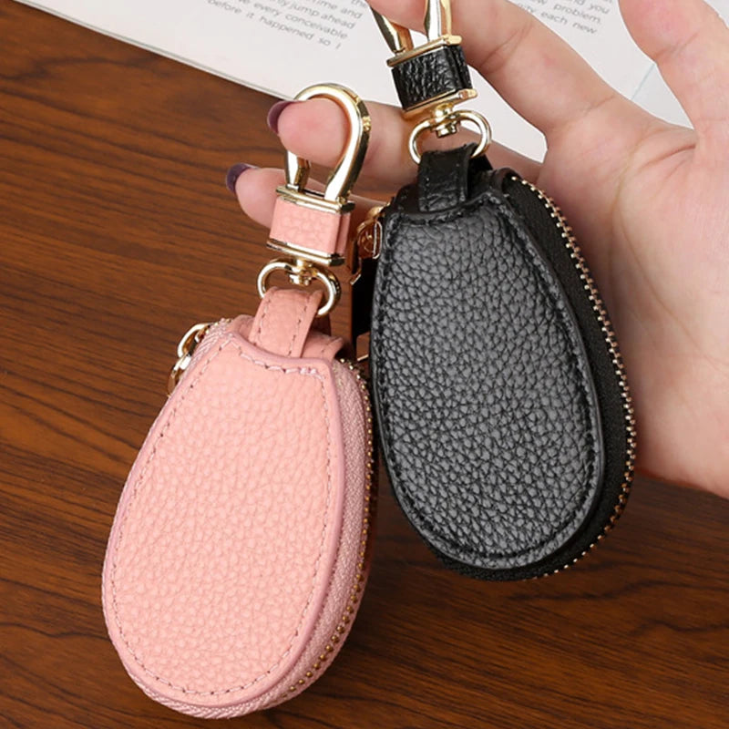 1PCS Leather Zipper Key Wallet Keychain Multifunctional Mini Purse Key Holder Case 