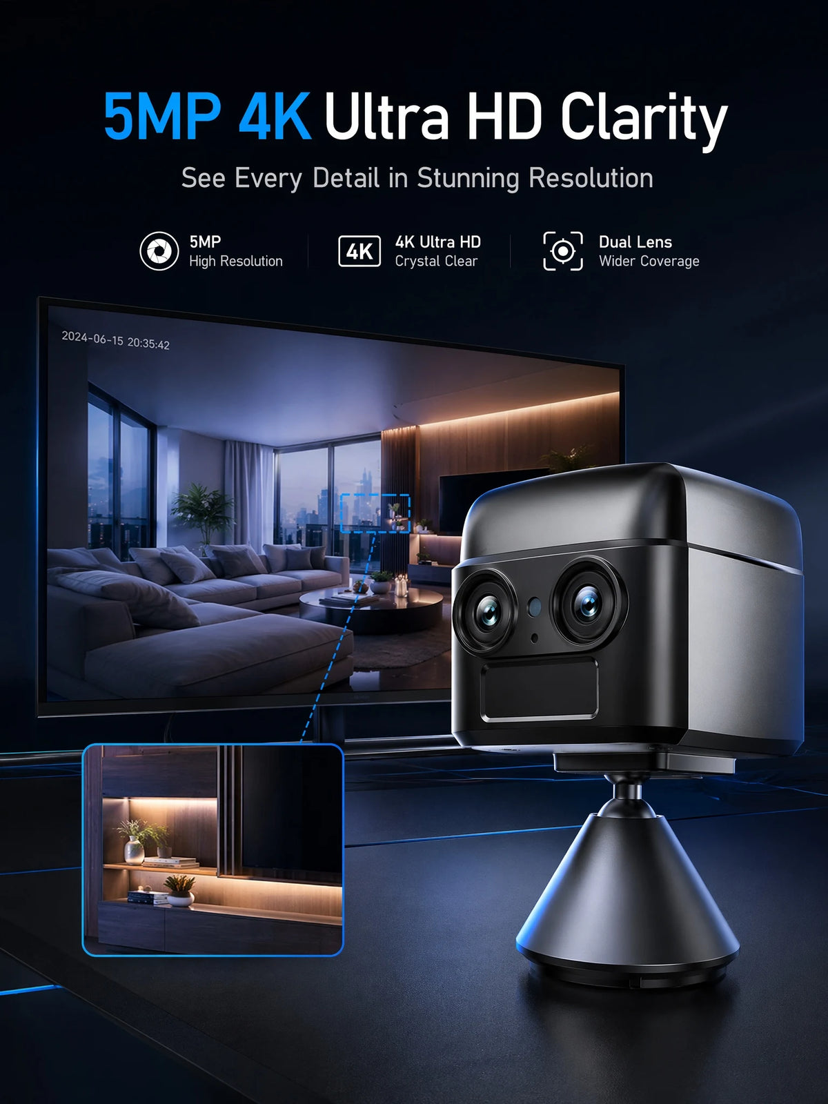 OKAM PRO WIFI MINI Double objectif HD 10MP Zoom 6X Caméra 4G SIM With Two-Way Talk Vision nocturne Détection de mouvement PIR Caméra de sécurité étanche