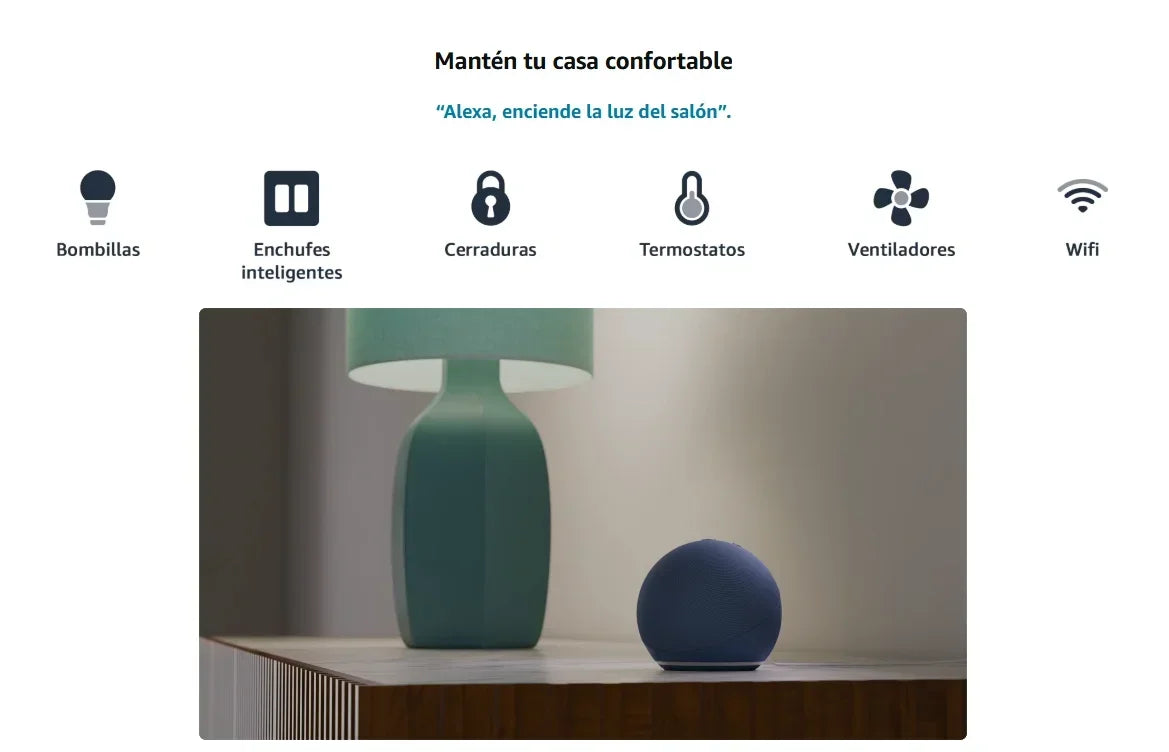 Coluna inteligente Wi-Fi compacta com botão de desligar o microfone