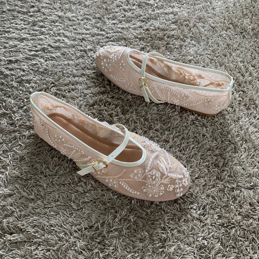 Women Ballet Flats with Buckle Strap