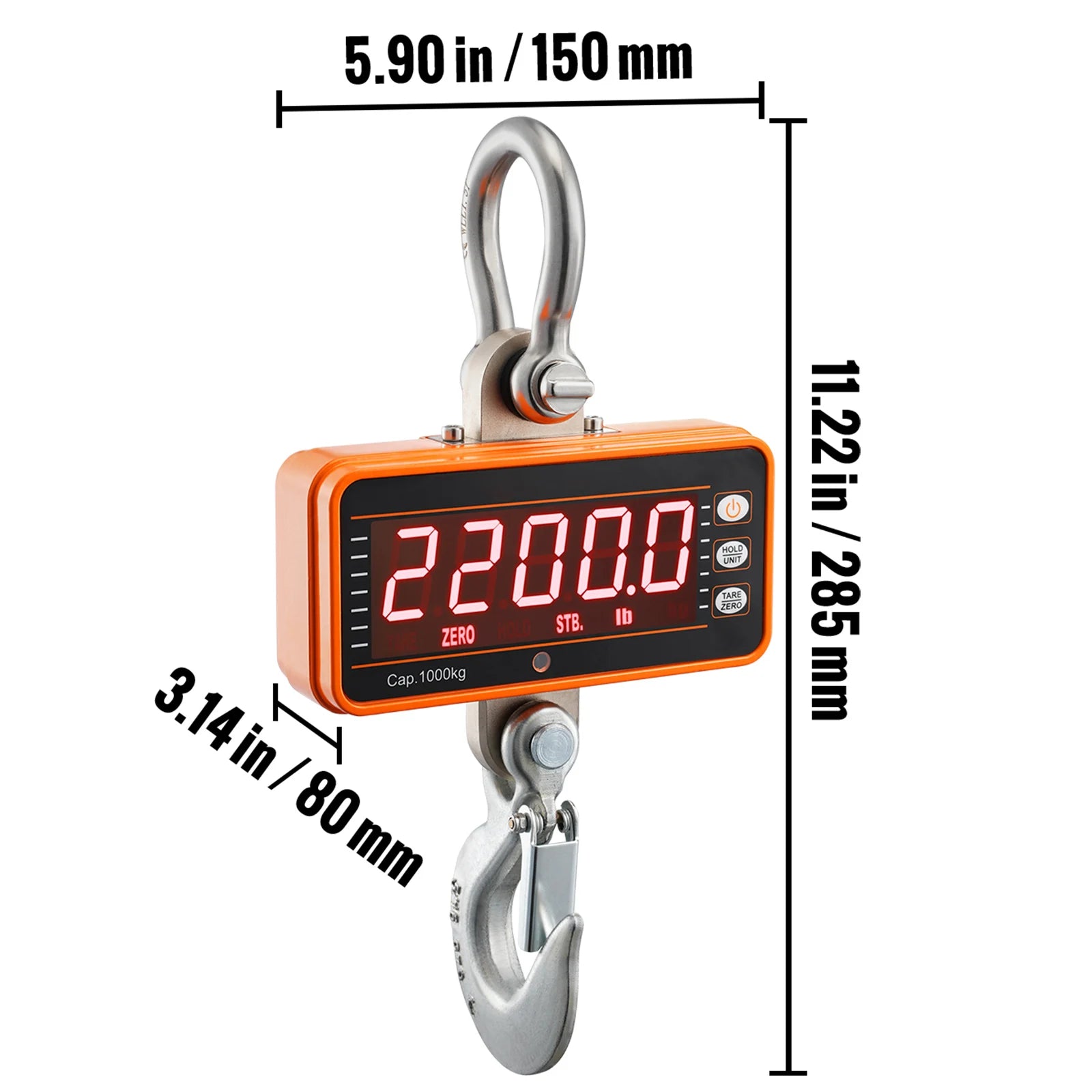 1000kg Digital Crane Scale with Remote & LED Display