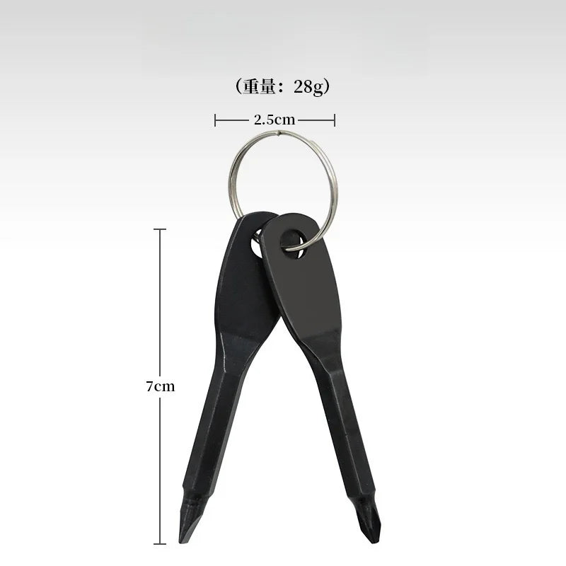 Keyring Slotted and Phillips Screwdriver Tool
