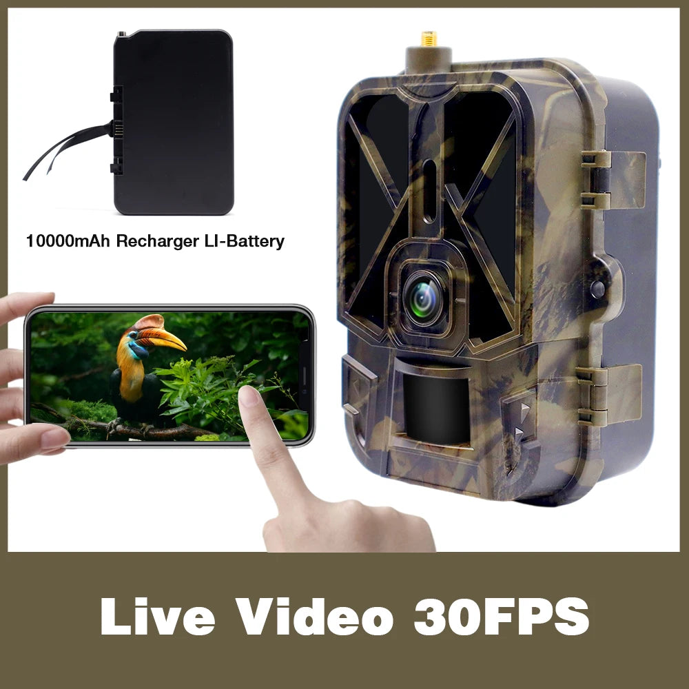 4K 30fps Live Stream APP Clould Service Hunting Trail Camera 8*1.5V AA Battery 4G 30MP 940nm Night Vision  Cameras HC940PRO 