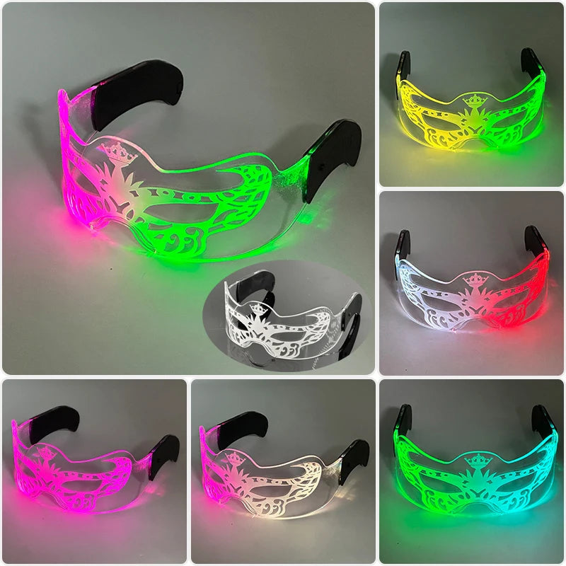 Cool Luminous Colorful LED Light Up Glasses Glowing Neon Light Flashing Party Glasses For Nightclub DJ Dance Party Decor 