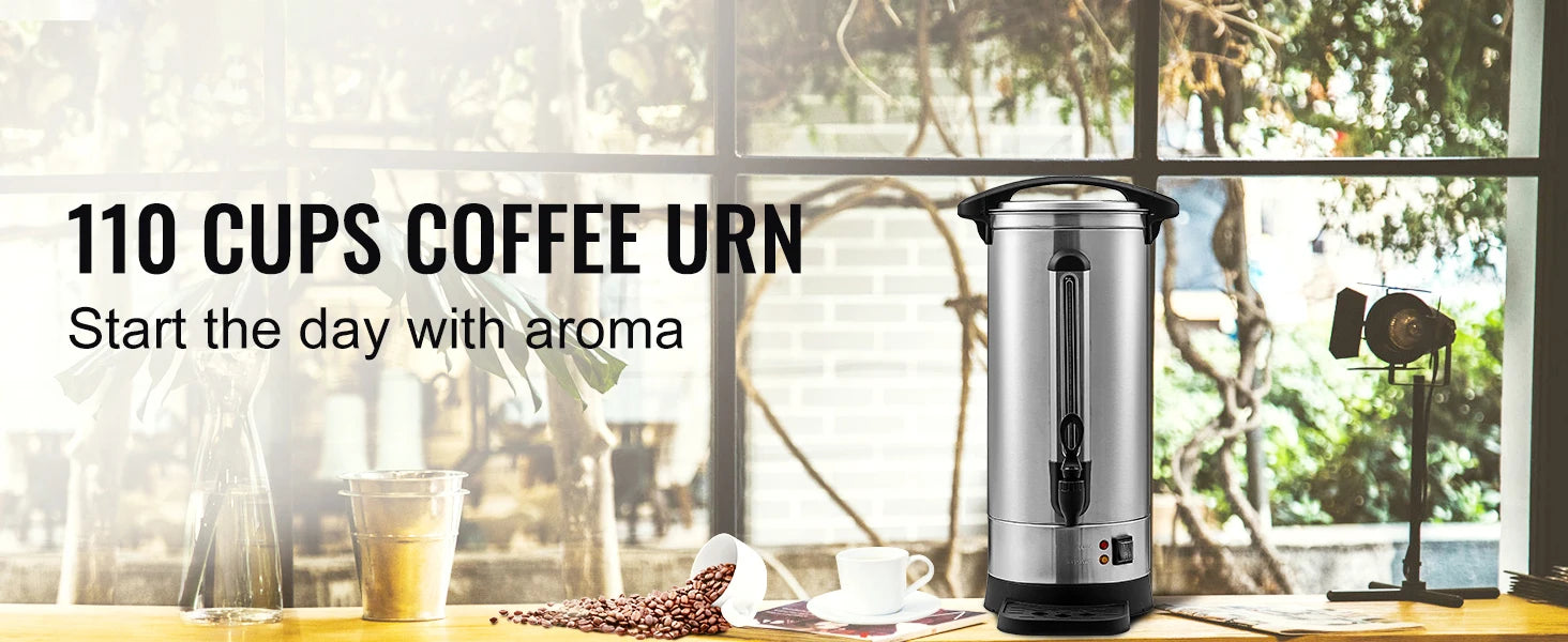 110-koppars kommersiell kaffekanna 16,4L rostfritt stål varm dispenser