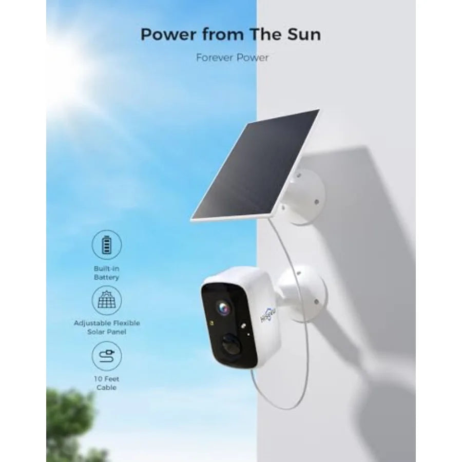 6-Camera Outdoor Solar Security Camera System, 2K Color Night Vision