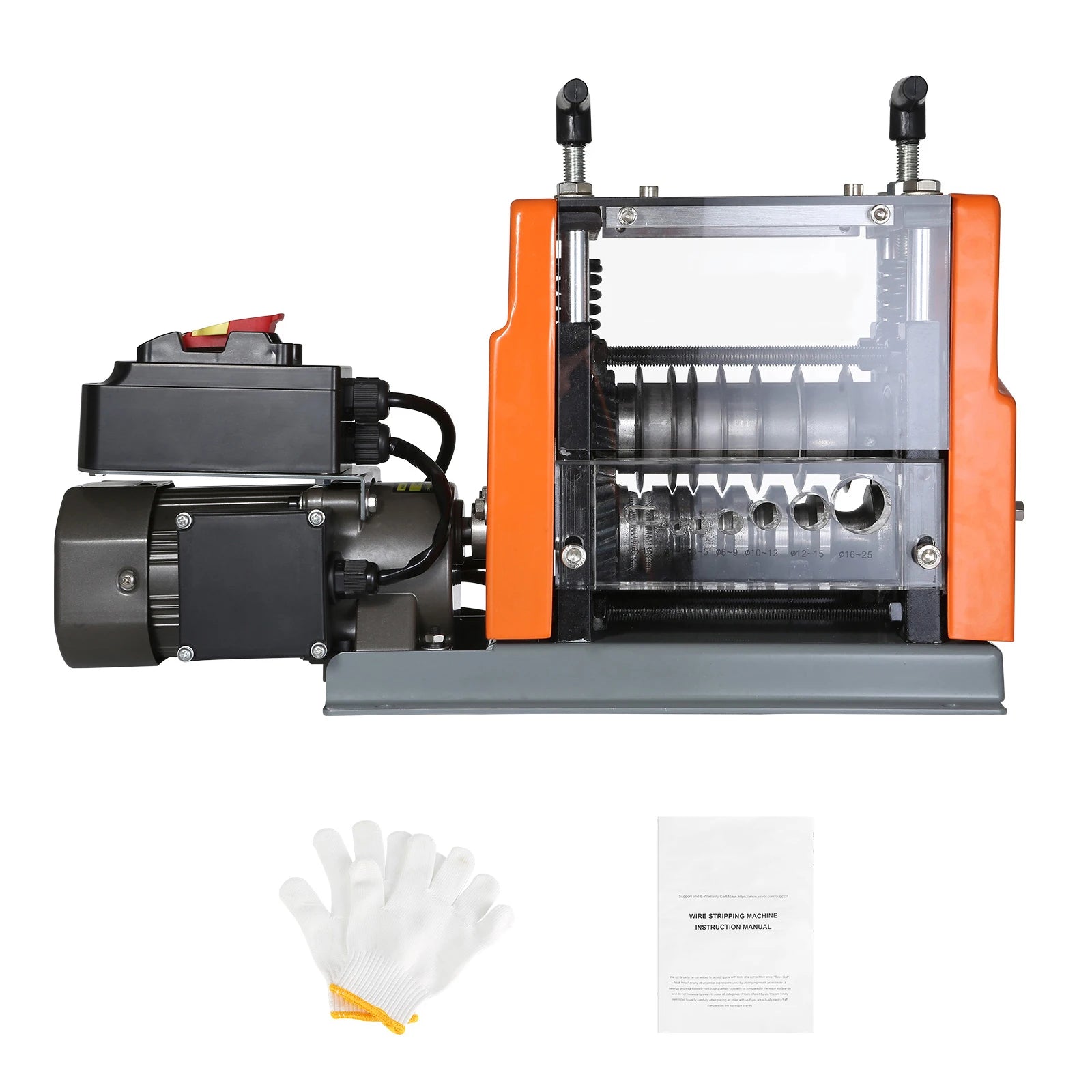 SucceBuy 60W 1.5-25mm Electric Wire Stripping Machine Visible Stripping Depth 6 Round+1 Flat Channels for Scrap Copper Recycling