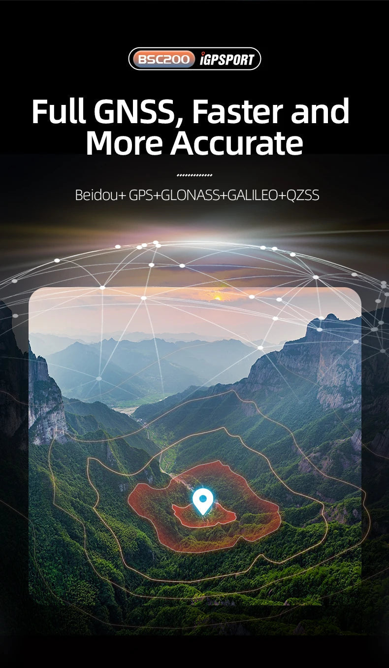 IGPSPORT BSC200 GPS Bicycle Computer Cycling Odometer Wireless Speedometer Route Navigation ANT + Bluetooth5.0 Accessories 