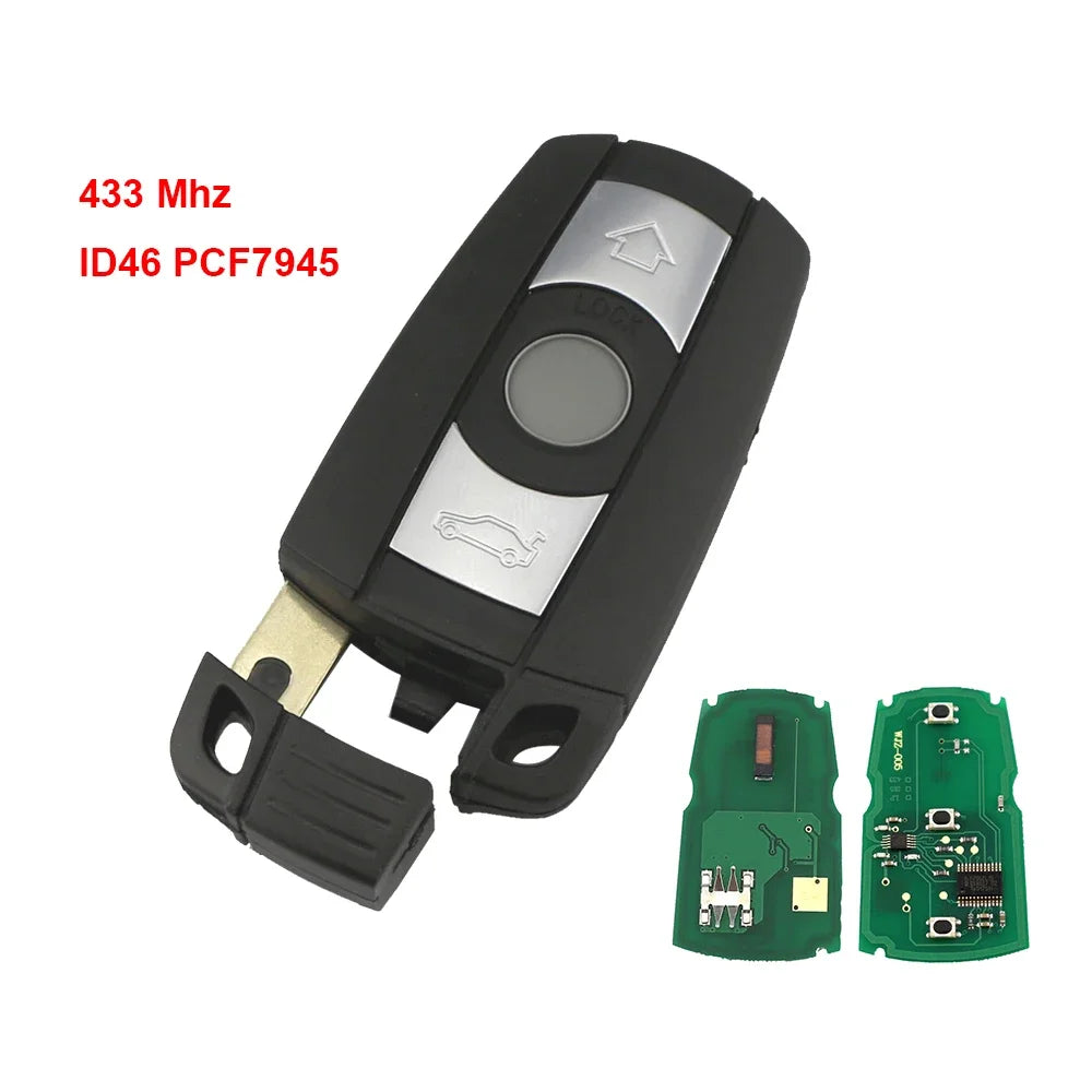 3 Buttons Smart Car Remote Key Fob For BMW CAS3 1 3 5 7 Series X5 X6 E60 E90 E61 E87 E70 E71 Z4 315/433/868Mhz ID46 PCF7945 Chip