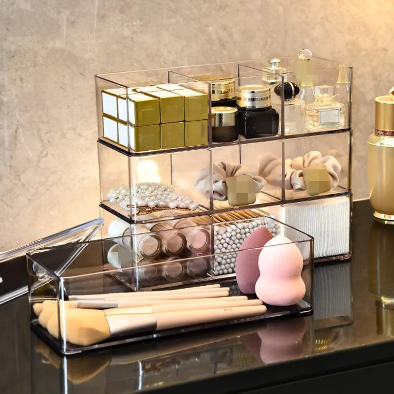 Clear Makeup Organiser, Divided or Open Options
