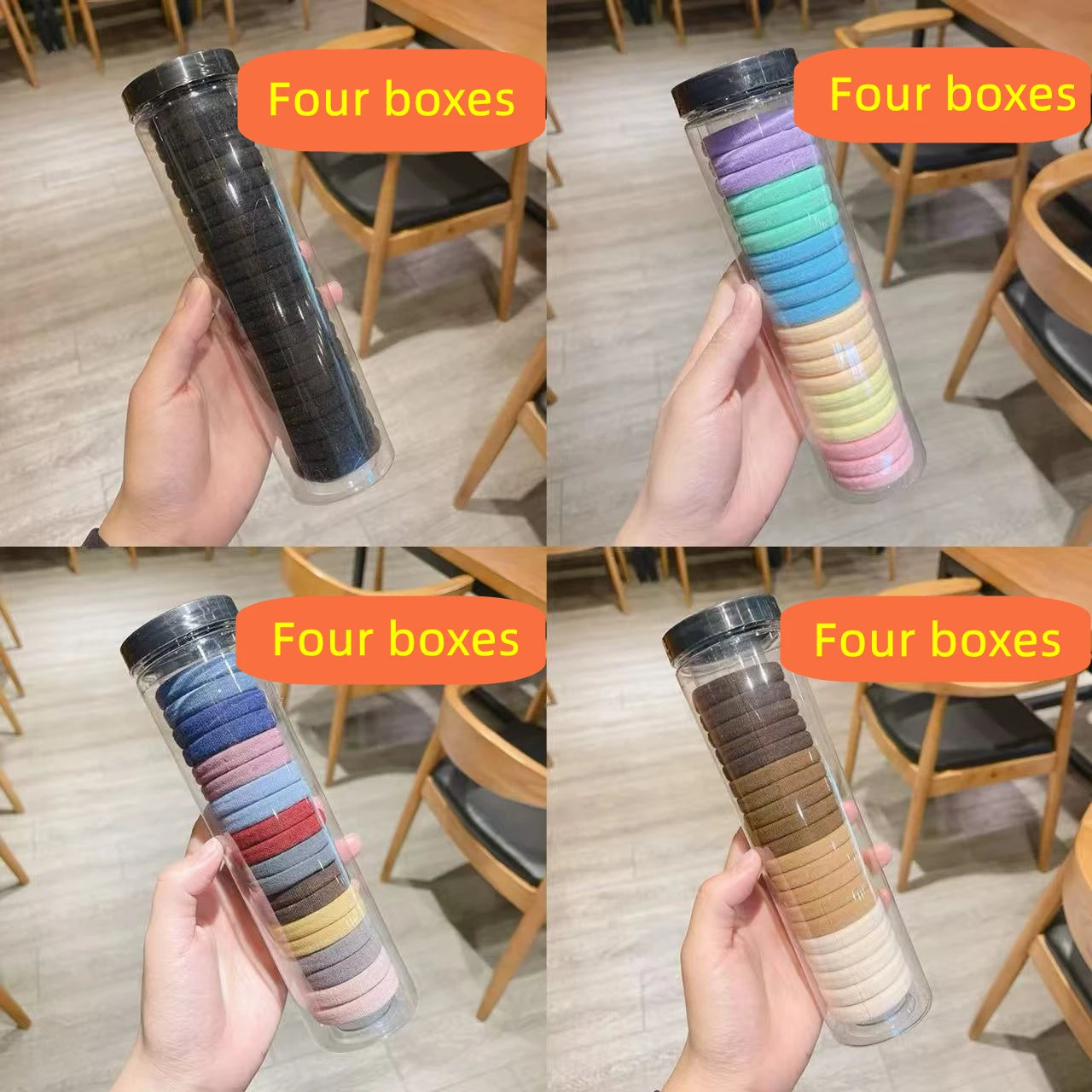 20pcs/can High Elastic Hair Ring French Style Bands Tie Thickened Hair Rope Basic Simple Head Rope For Women Girls Iddal Choice 