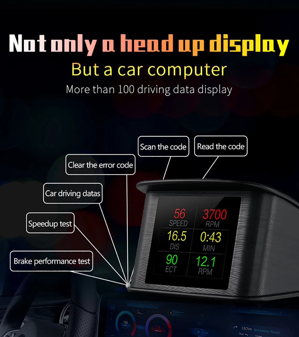 OBD2 Head Up Display Digital Speedometer with Overspeed Alarm