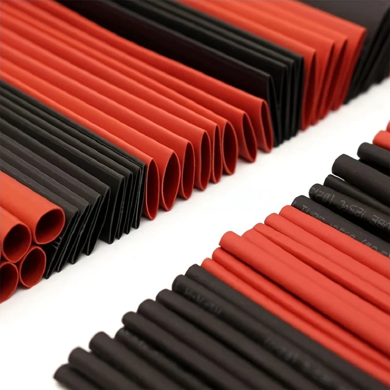 Red and Black Heat-Shrink Tubing - 127-Piece Kit
