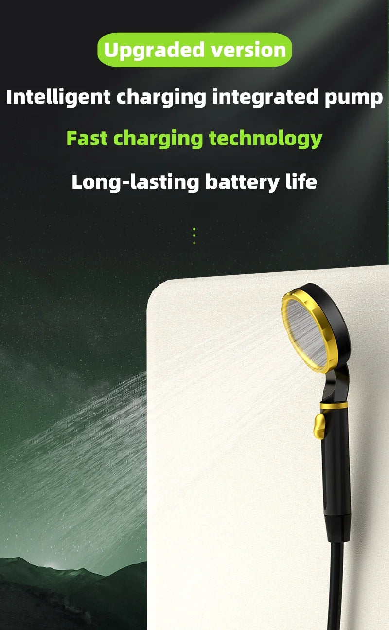Rechargeable Portable Shower Pump with Display
