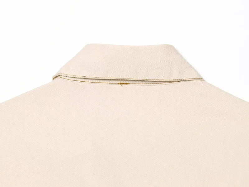 ETJ 2025  Spring New 1975 series denim MIDI dress with lapel side zipper fashion wrinkle waist slim elegant dress 