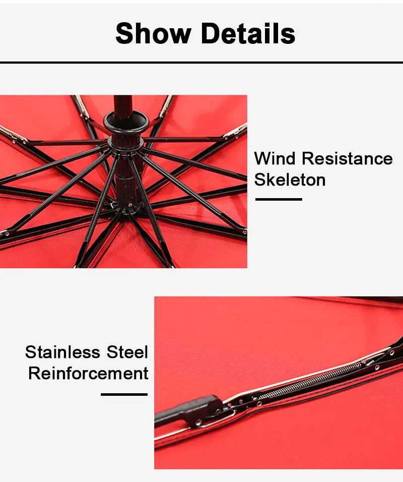 Windproof Double Layer Fully Automatic Resistant Umbrella 