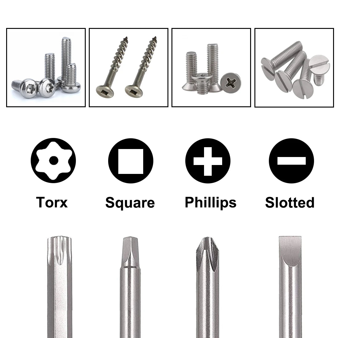 Screwdriver Bit Torx Slotted Phillips Square Socket Tip Magnetic Head 1/4 Shank For Power Drill Tool Precision Screw Driver Bat
