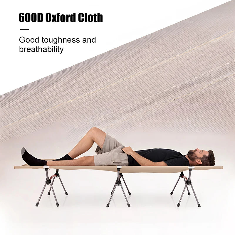 Portable Folding Camping Bed with Height Adjustment