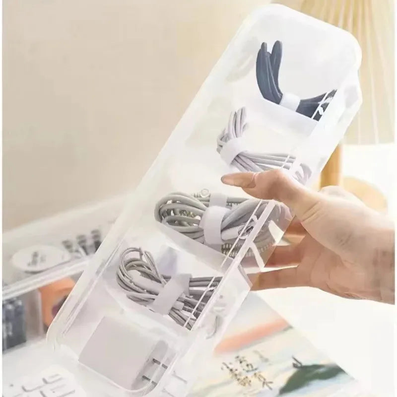 Clear Cable Storage Box with Lid