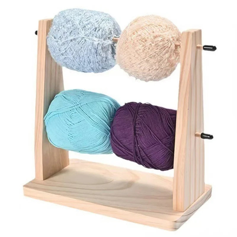 1pc Yarn Holder Wood Crochet Yarn Holders Double Yarn Ball Stand Storage Holder for Crocheting Knitting DIY Craft