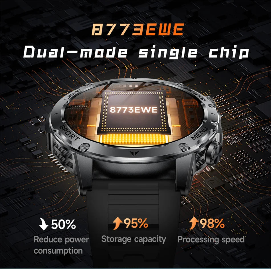 Bluetooth Bel Sports Smartwatch met LED Zaklamp