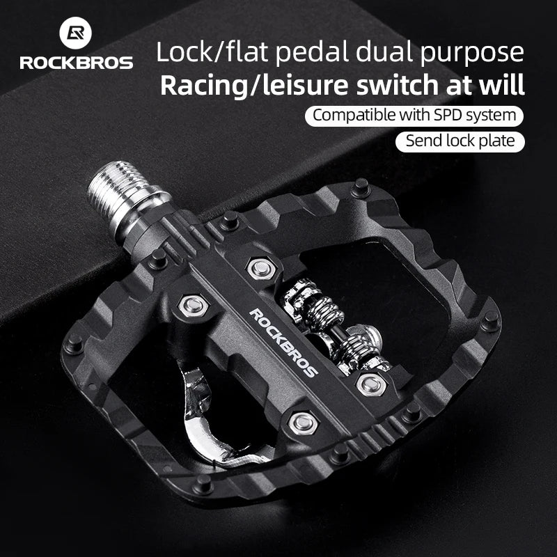 Pedały rowerowe 2 w 1 płaskie i zatrzaskowe z antypoślizgową platformą do Shimano